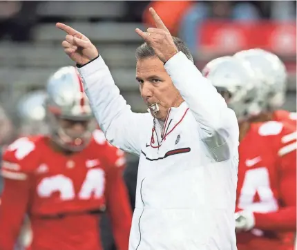  ?? GREG BARTRAM/USA TODAY SPORTS ?? Ohio State coach Urban Meyer has Michigan and Wisconsin up next.