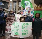  ??  ?? Climate change protesters make their voices heard in Glasgow