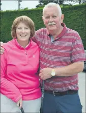  ?? (Pic: John Ahern) ?? Liz Geaney and Paddy Kenny, who took part in last Friday’s golf classic in aid of Castlelyon­s, Coolagown and Britway Community Developmen­t Group.