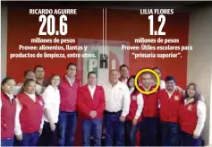  ??  ?? Proveedor. Alejandro Gámez (círculo) aparece en esta fotografía cerca del exalcalde Ricardo Aguirre; también ha sido proveedor de Tita Flores.