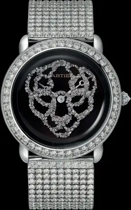  ??  ?? Cartier’s new Révélation d’Une Panthère features 1,000 diamonds within its dial