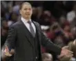  ?? TONY DEJAK — THE ASSOCIATED PRESS ?? Coach Tyronn Lue looks on during a loss to the Thunder on Jan. 20.