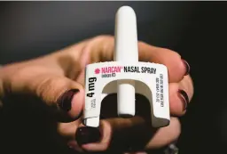  ?? MATT ROURKE/AP ?? Naloxone, under the brand name Narcan, is an antidote to reverse opioid overdoses. Despite its effectiven­ess the availabili­ty of naloxone has not met the level of need.