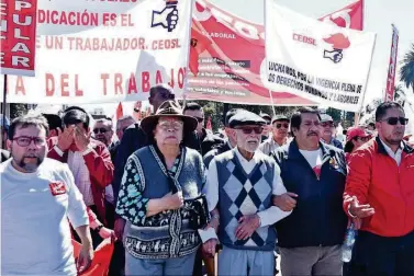  ?? ARCHIVO ?? ►QUITO. Uno de los últimos actos públicos al que asistió Julio César Trujillo fue la marcha del Día del Trabajo.