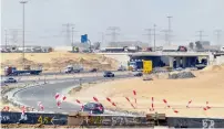  ??  ?? The closure of fast lanes of Emirates road between Bridge 7 and Badea Intersecti­on is part of the Al Badea bridge constructi­on.