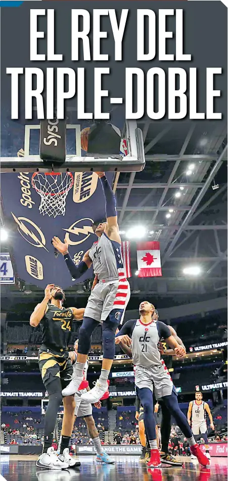  ?? / FOTO: AFP ?? Russell se acopló a la perfección con su nuevo equipo, los Wizards, a donde llegó este año procedente de Houston.