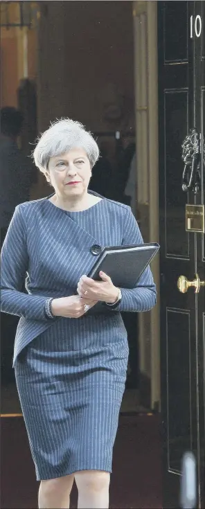  ?? PICTURE: PA WIRE ?? Prime Minister Theresa May before she made the statement in Downing Street, that there would be snap general election for the country on June 8 of this year. MAJOR STATEMENT: