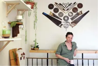  ?? COLE BURSTON PHOTOS/TORONTO STAR ?? Katie Reed owns Seesaw Café, a combinatio­n coffee and woodworkin­g shop on Davenport Rd. at Ossington Ave.