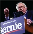  ??  ?? Bernie Sanders hit out at rival’s support for US free trade dale