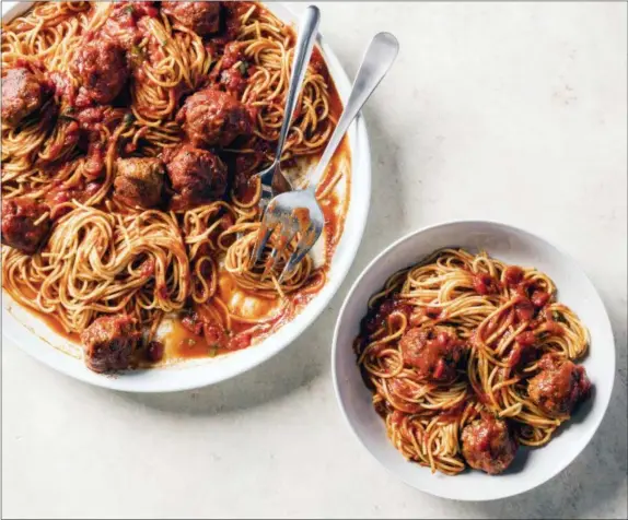  ?? CARL TREMBLAY — AMERICA’S TEST KITCHEN VIA AP ?? Meatballs and marinara.