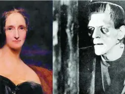  ?? EFE ?? Mary Shelley, a la izquierda, y el monstruo de «Frankenste­in»