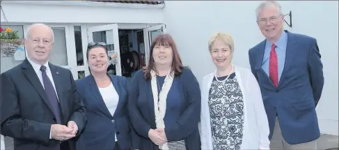  ??  ?? Canadian Ambassador to Ireland, Loyola Hearn, with Noelle Cawley of Failte Ireland, Ms. Marie Hurley Principal of St. Brendans N. S. Cartron, Ms. Mary Hough, Director of Sligo Education Centre and John McKeown.