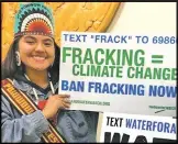  ??  ?? RIGHT: Veronica Toledo at a County Commission meeting, protesting fracking in New Mexico.