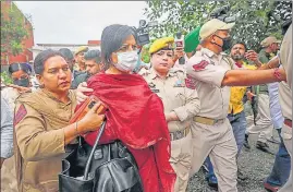  ?? PTI ?? Rubaiya Sayeed, daughter of former J&K chief minister Mufti Mohammed Sayeed, arrives to appear before the TADA court in Jammu on Friday.