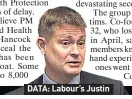  ??  ?? DATA: Labour’s Justin