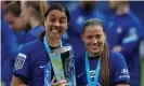  ?? Photograph: Chris Lee/Chelsea FC/ Getty Images ?? Sam Kerr and Fran Kirby with the trophy.