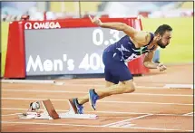  ?? KUNA photo ?? Kuwait’s Yosef Karam in action during the 400m race in the final round of
the 2020 Doha Diamond League.