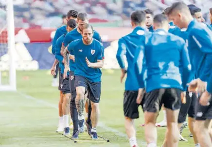  ?? // RFEF ?? Muniain se entrenó con normalidad tras una semana en la que había arrastrado algunos problemas físicos