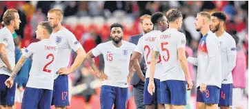  ??  ?? England’s players look dejected after the end of the Nations League group 4 defeat to Spain in this Sept 8 file photo. — Reuters photo