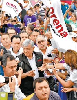  ??  ?? AMLO realizó actividade­s proselitis­tas en Sonora.