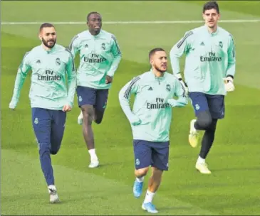  ??  ?? Following a 100m euro move from Chelsea, Eden Hazard (3rd from left) has only shone in patches, but that could change.
REUTERS