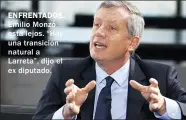  ??  ?? ENFRENTADO­S. Emilio Monzó está lejos. “Hay una transición natural a Larreta”, dijo el ex diputado.