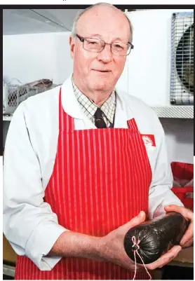  ??  ?? Great escape: Mr McCabe in the freezer with a black pudding