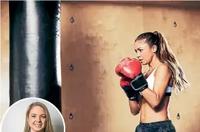  ??  ?? Boxing coach Holly Sullivan, left, recommends newcomers start out with shadow sparring and footwork drills.