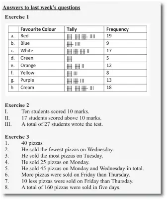  ?? ?? Answers to last week’s questions
Exercise 1
Exercise 2
Exercise 3