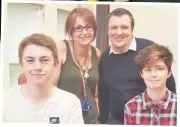  ??  ?? ● Members of the GISDA LGBT youth club with CAMHS Practition­er Aled Griffiths and, inset, club members with Aled and CAMHS worker Trish Girling