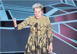  ?? CHRIS PIZZELLO INVISION/THE ASSOCIATED PRESS FILE PHOTO ?? Frances McDormand won the Oscar in 2018, but briefly lost the statuette at the Governors Ball.