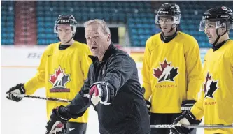  ?? JEFF BASSETT THE CANADIAN PRESS ?? Tim Hunter, a longtime NHL grinder who now coaches the WHL’s Moose Jaw Warriors, will guide Canada at the world junior championsh­ip. The team is hosting a summer showcase in Kamloops, B.C., this week.