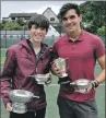  ??  ?? Gregor Brydon and David MacPherson with their trophies. 17_t28tennis0­3