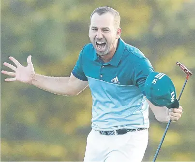  ??  ?? YEAR TO REMEMBER: For Sergio Garcia after he broke his major duck by winning the US Masters in April