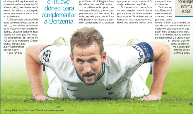  ?? ?? Harry Kane, en acción con el Tottenham esta temporada.