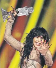  ?? ?? Sweden entrant Loreen with the Eurovision trophy