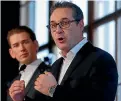  ??  ?? Kurz is likely to need the support of HeinzChris­tian Strache, right, the head of the Freedom Party.