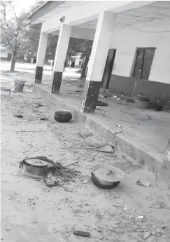  ??  ?? Empty cooking pots lying everywhere in the camp