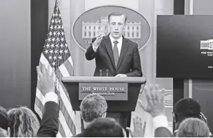  ?? AP/EVAN VUCCI ?? White house national security adviser Jake sullivan speaks during a press briefing at the White house on Monday, July 11, 2022, in Washington.