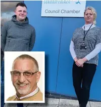  ??  ?? ● Th The new ld leadership hi t team of Rossendale’s Conservati­ves - Coun Margaret Pendlebury and Coun David Foxcroft after the resignatio­n of Coun Peter Steen (inset)