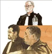  ?? (Croquis d’audience Rémi Kerfridin) ?? Après les réquisitio­ns, hier, de l’avocat général, la parole sera donnée ce matin à la défense, et notamment aux avocats de Roland H., Mes Romain Callen et Christophe Lopez.