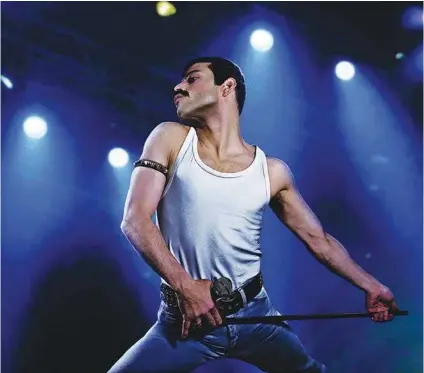  ?? NICK DELANEY/TWENTIETH CENTURY FOX/TNS ?? Rami Malek as rock icon Freddie Mercury in “Bohemian Rhapsody.”