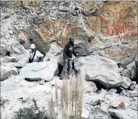  ?? PHOTO: JAMES OATWAY ?? This zama zama (an illegal miner) asked to be escorted out of the shaft in Benoni where his colleagues were killed.