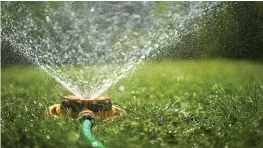  ?? Pictures: GETTY ?? UNECONOMIC­AL: Lawn sprinklers use 120 gallons of water an hour