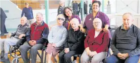  ??  ?? Maryann Rest Home residents with therapists Jezka Birondo and Andrea Walker.