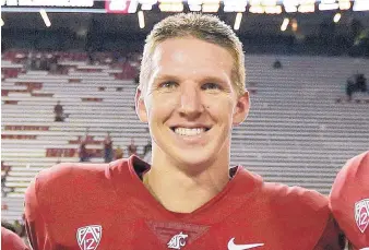  ?? AP FILE ?? Tyler Hilinski was likely to be Washington State’s starting quarterbac­k next season, but then he took his life with a shotgun in January. He was later diagnosed to have Stage 1 CTE.