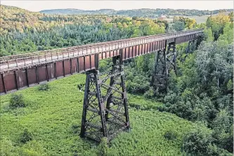  ?? CITY OF KAWARTHA LAKES PHOTO ?? The Doubes trestle bridge, located Peterborou­gh and Omemee, will have access limited this fall while work is takng place to resurface the bridge.