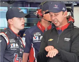  ?? JOHN DAVID MERCER/USA TODAY SPORTS ?? Chad Knaus, right, was promoted from crew chief at Hendrick Motorsport­s to vice president of competitio­n.