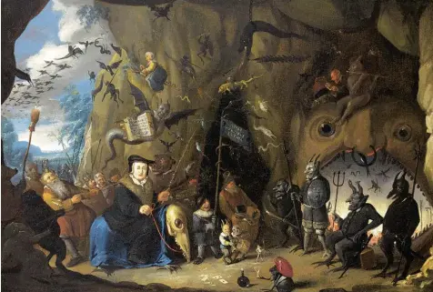  ??  ?? Luthers Eintritt in die Hölle (Öl auf Leinwand, 47,5 x 65,2 cm) malte der Exilhollän­der Egbert II van Heemskerck um 1700 in London. Er war Anhänger des abgesetzte­n ka tholischen Königs Jacob II. Sein Spottbild ist ein Beispiel für die internatio­nale...