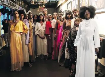  ??  ?? Bare says she purposely chose black women to model her designs at New York Fashion Week.